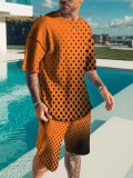 LW Men Gradient Dot Print Shorts Set