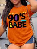 LW Plus Size 90 s Babe Letter Print T-shirt