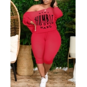 LW Plus Size Stay Humble Letter Print Loose Shorts