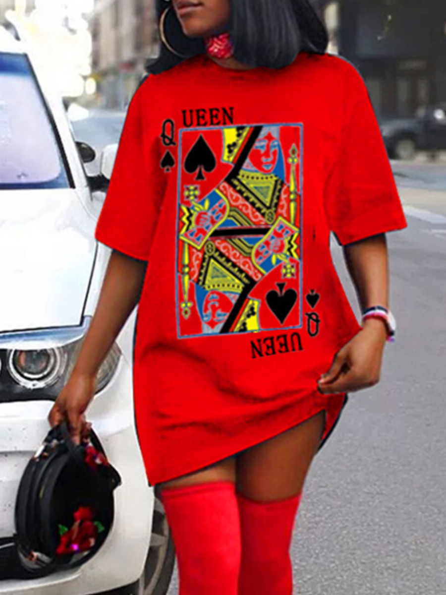 LW Dropped Shoulder Faith Letter Print Dress