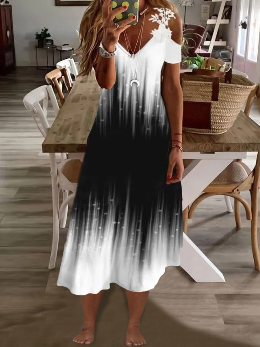 

LW Gradient Floral Decor Cami Dress, Black
