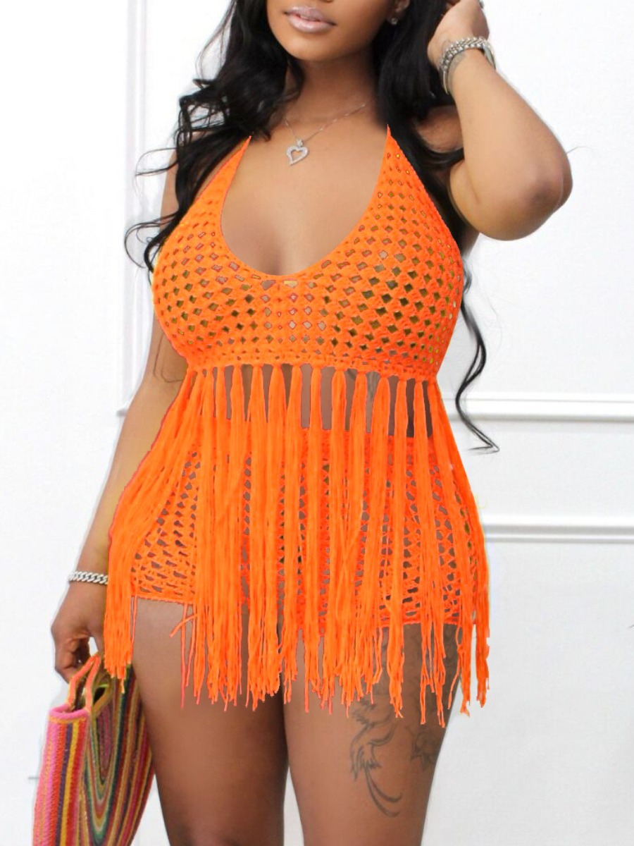 

LW Mesh Tassel Design Shorts Set, Jacinth
