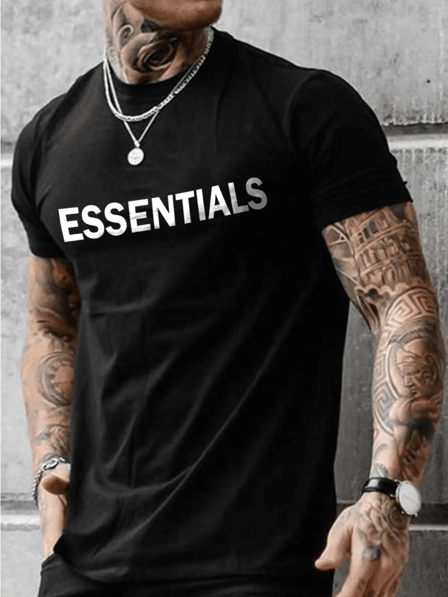 LW Men Essentials Letter Print T-shirt