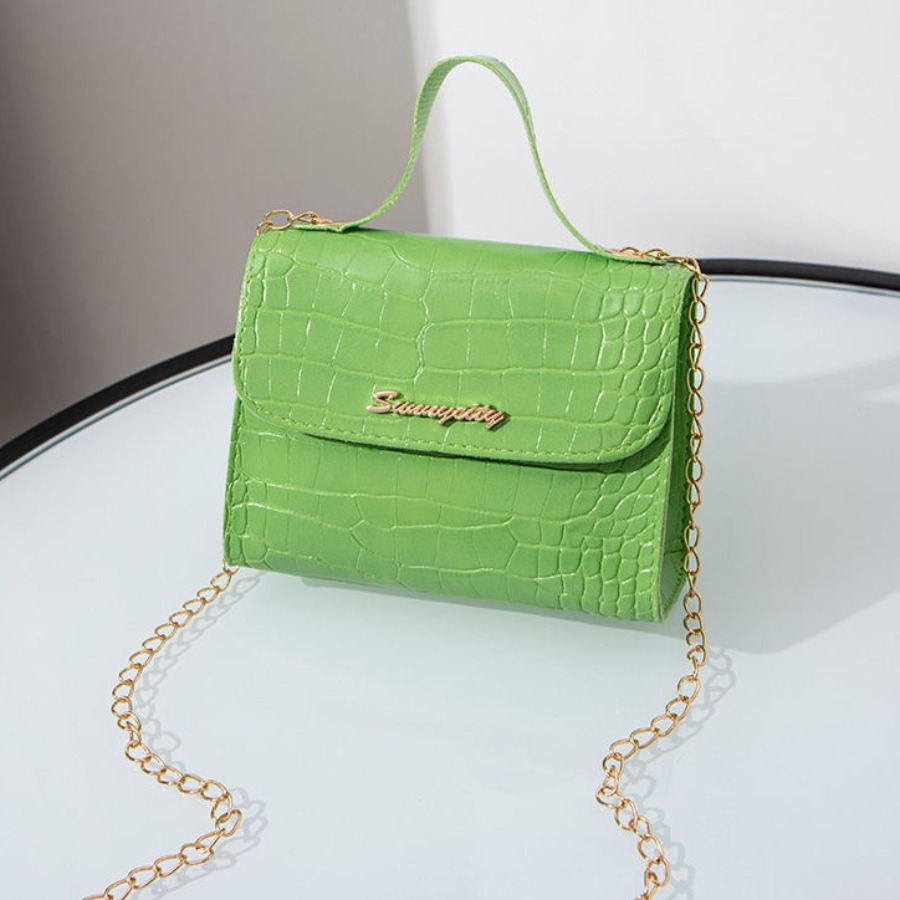 LovelyWholesale Letter Decor Chain Strap Crossbody Bag All Seasons Sweet Chains Spring Summer 2024