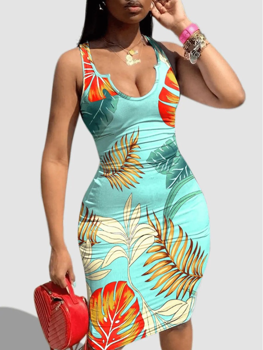 LW Floral Print Bodycon Cami Dress