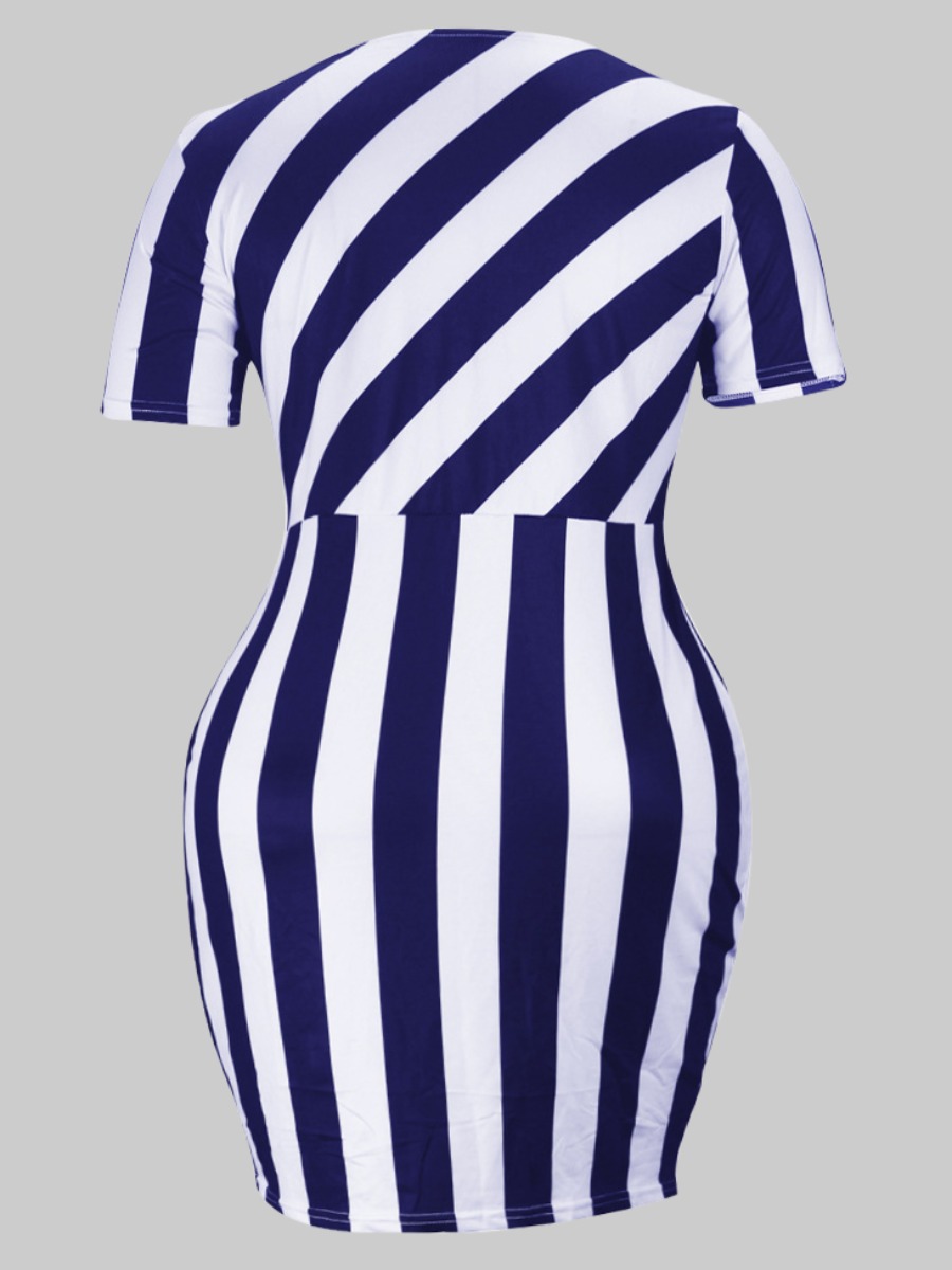 LW Plus Size Striped Bodycon Dress