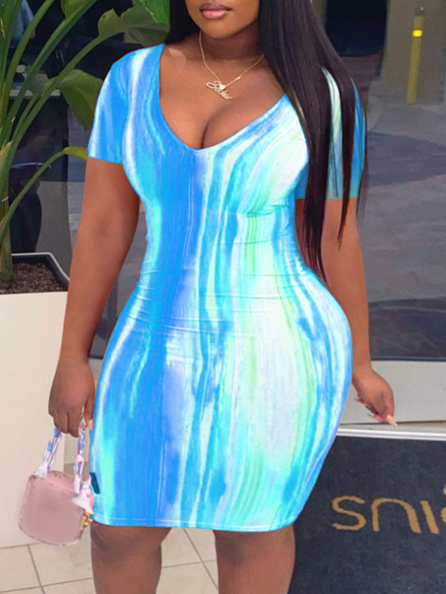 LW Plus Size Tie-dye Bodycon Dress