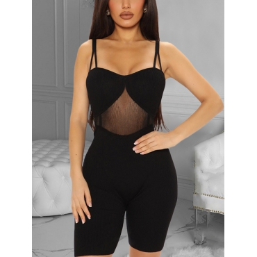 

LW SXY See-through Cami Skinny Romper, Black