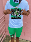 LW Men Letter Money Print Shorts Set