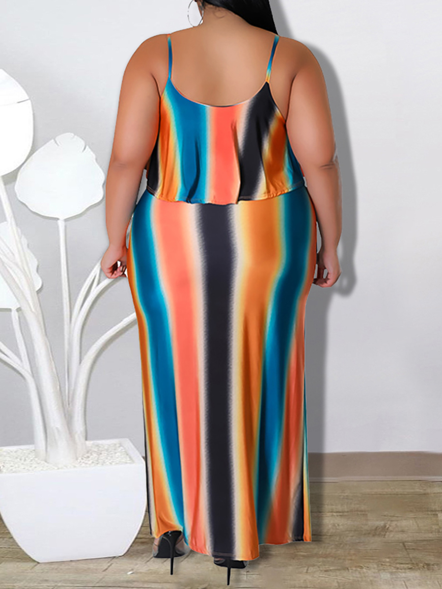 LW Plus Size Gradient Striped Cami Dress