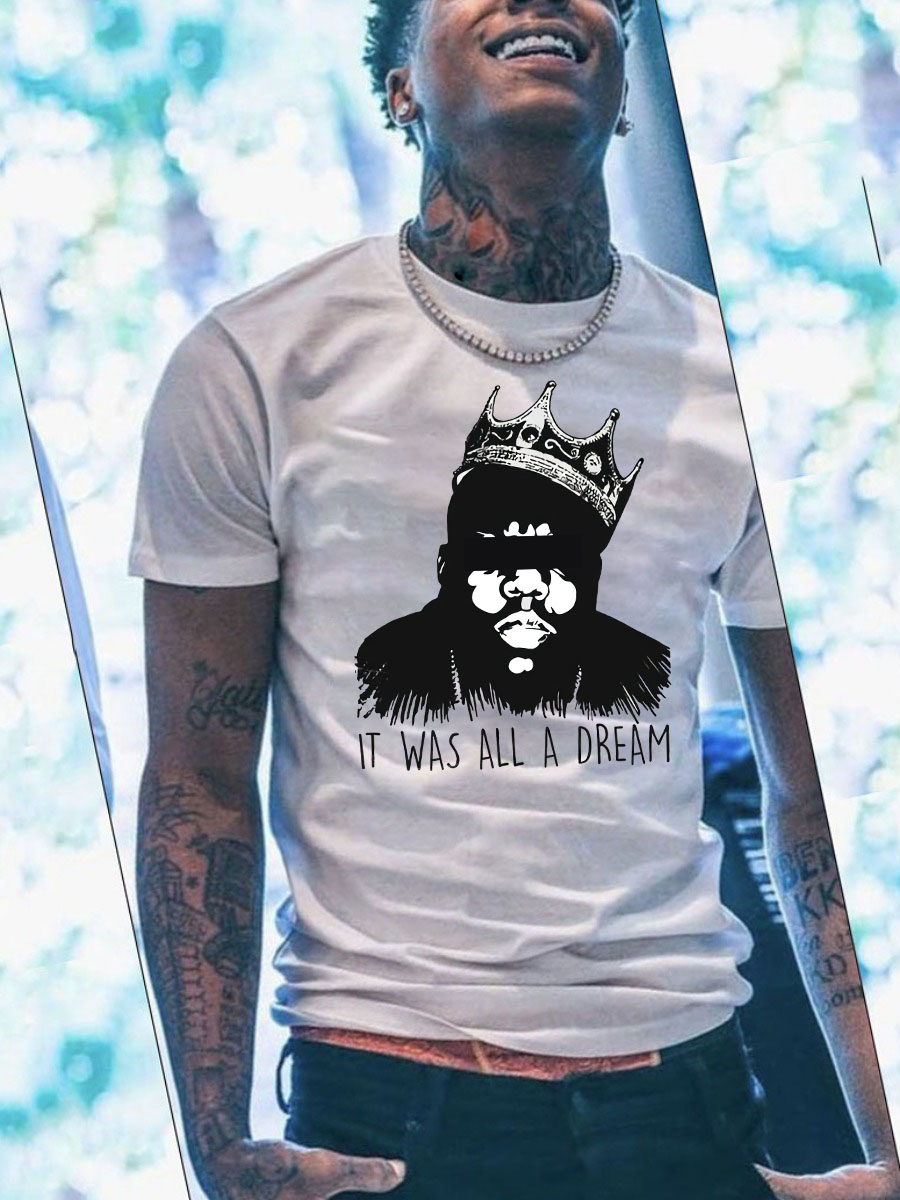 LW Men Crown Figure Letter Print T-shirt