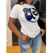 LW Plus Size Cartoon Print Patchwork T-shirt