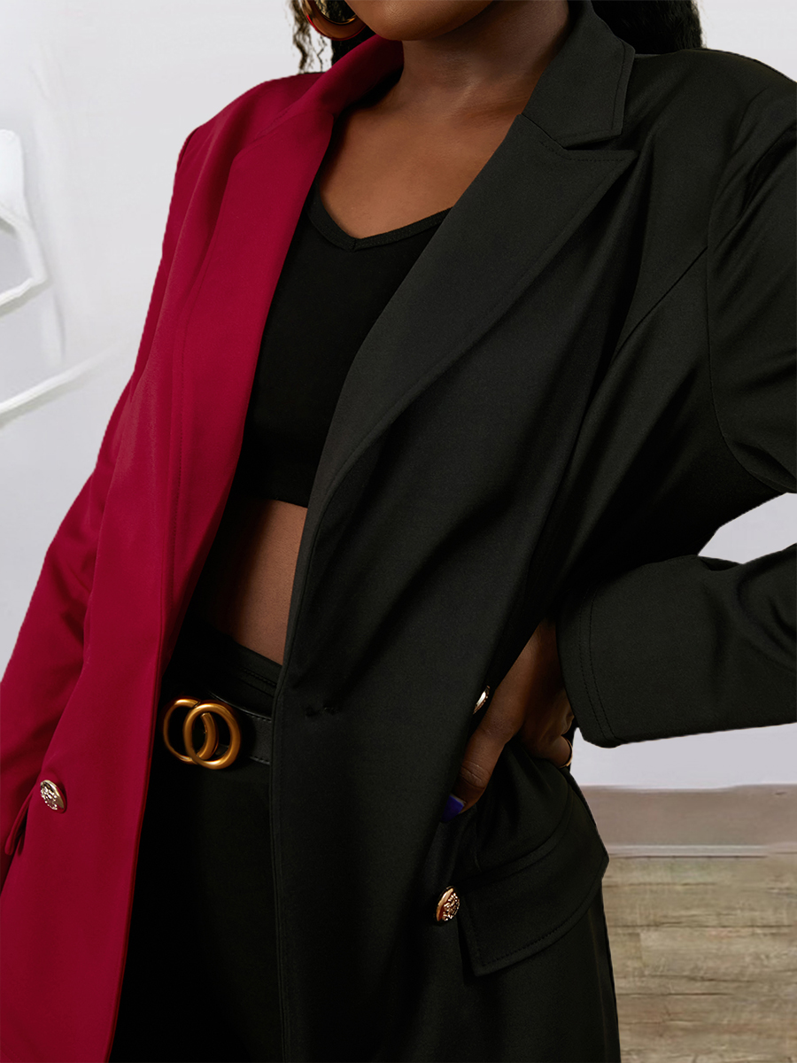 LW Patchwork Asymmetrical Blazer