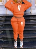 LW Plus Size Just Do It Letter Print Tracksuit Set
