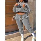 LW Plus Size Essentials Letter Print Tracksuit Set