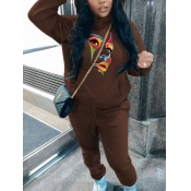 LW Figure Print Kangaroo Pocket Tracksuit Set