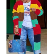 LW Plus Size Striped Patchwork Coat