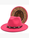 LW Leopard Print Metal Accessories Decor Hat