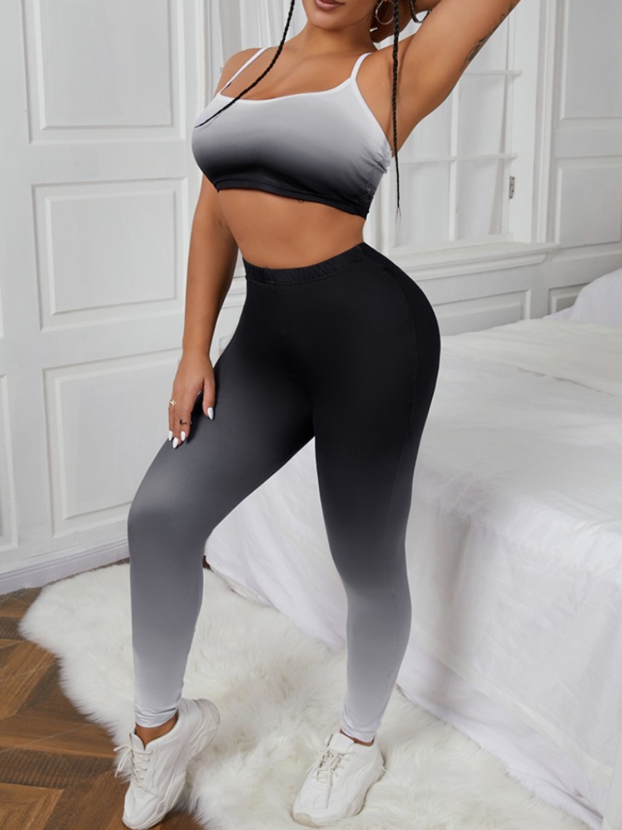 LW Gradient Skinny Two Piece Pants Set