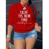 LW Mom Letter Print Sweatshirt