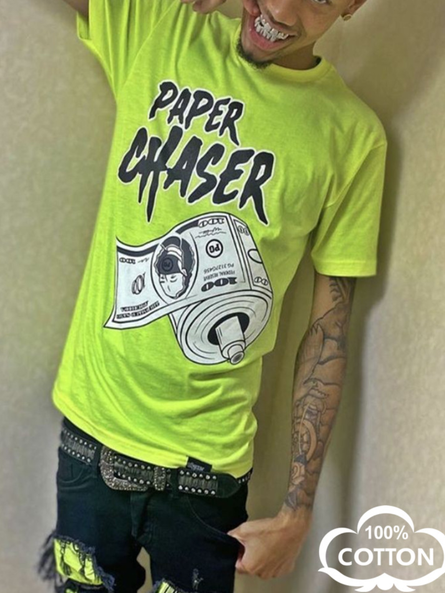 LW Men Money Letter Print T-shirt