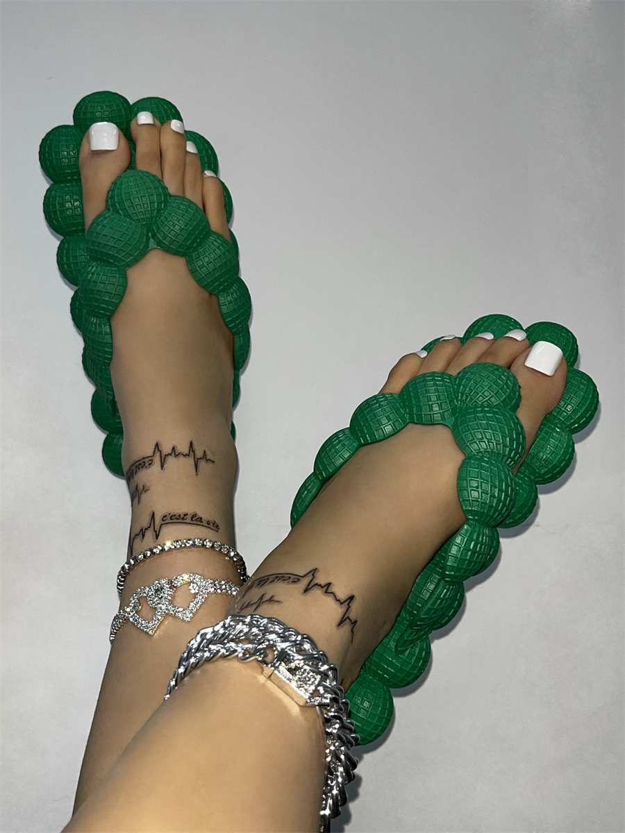 LovelyWholesale Peanut Design Bubble Slides Summer Casual Spring Summer 2024