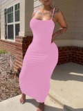 LW BASICS Rib Knit Backless Bodycon Dress