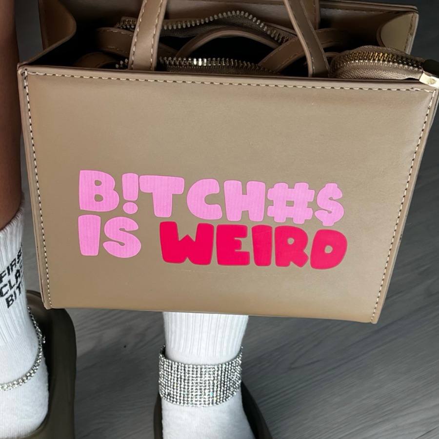 LovelyWholesale Faux Leather Letter Print Tote Bag Summer Casual Spring Summer 2024