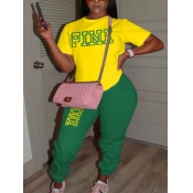 LW Plus Size Pink Letter Print Pants Set