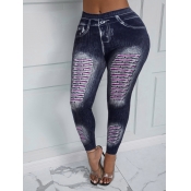 LW High Waist Imitation Denim Skinny Pants