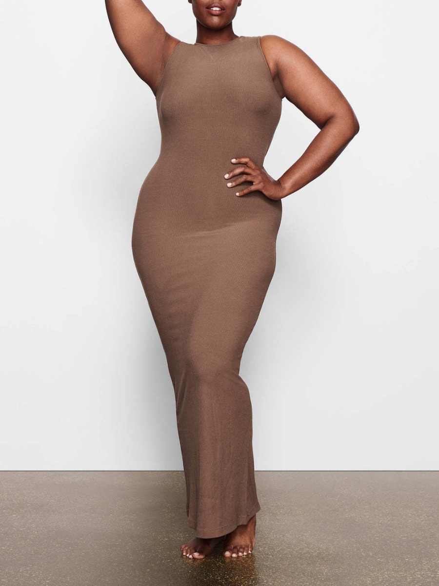 LW BASICS Round Neck Bodycon Maxi Dress