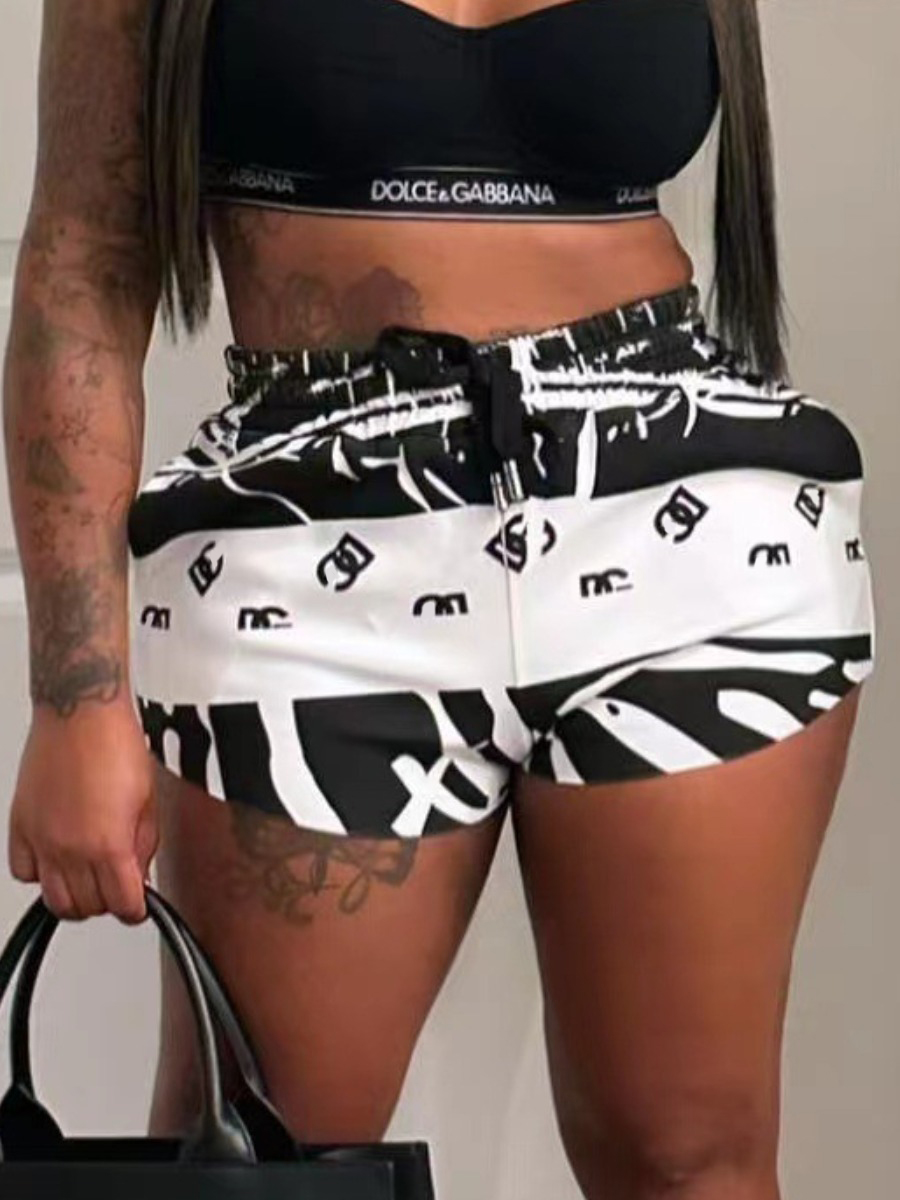 LW Mixed Print Drawstring Shorts