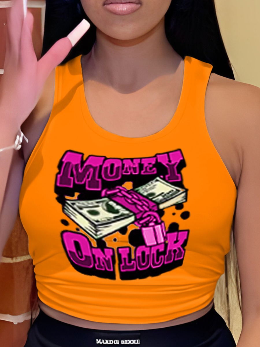 LW Money On Lock Letter Print Camisole
