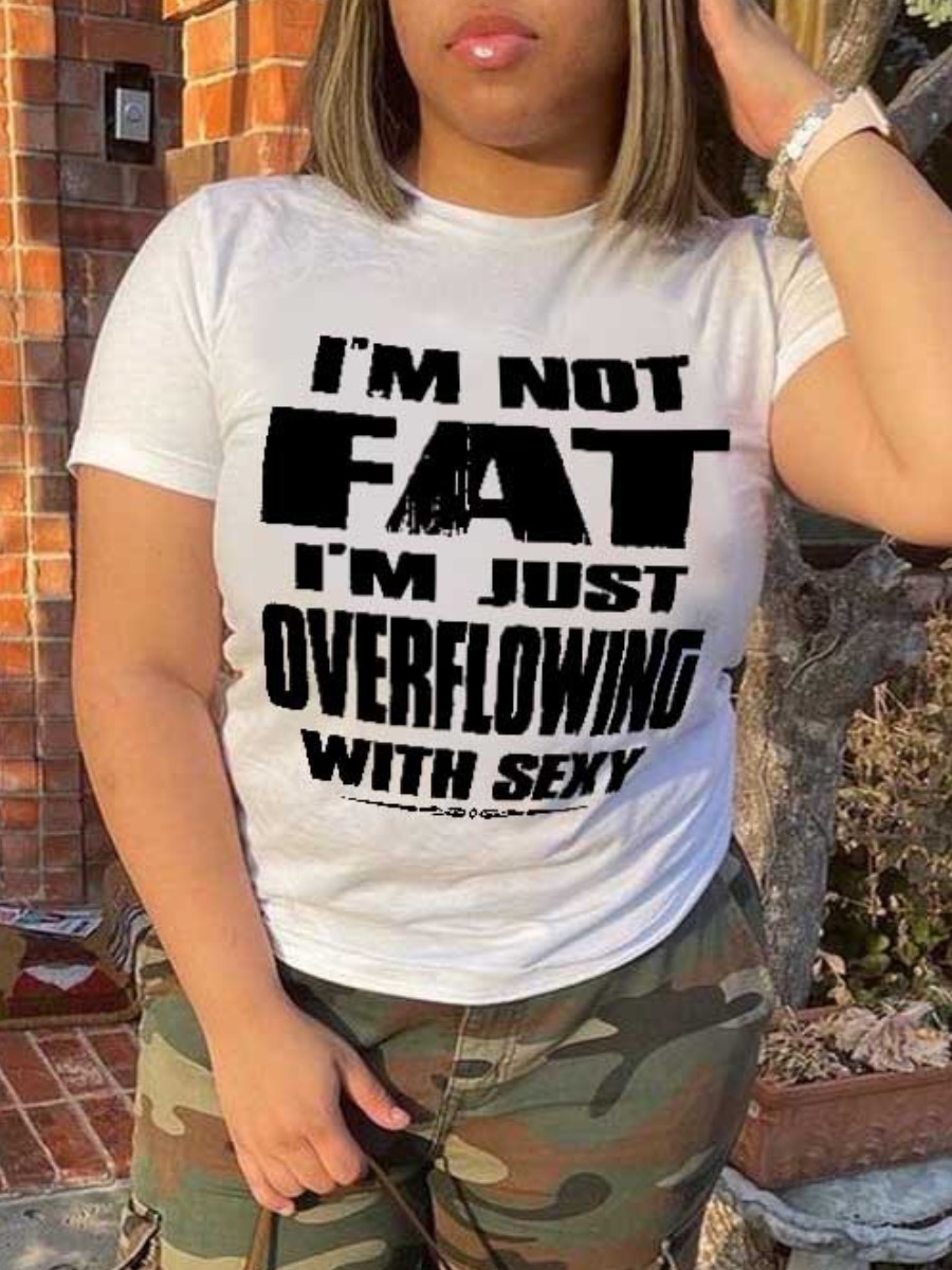 LW Plus Size Overflowing Letter Print T-shirt