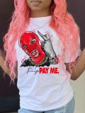 LW Masked Face Letter Print T-shirt