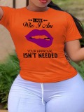 LW Plus Size Lip Letter Print T-shirt