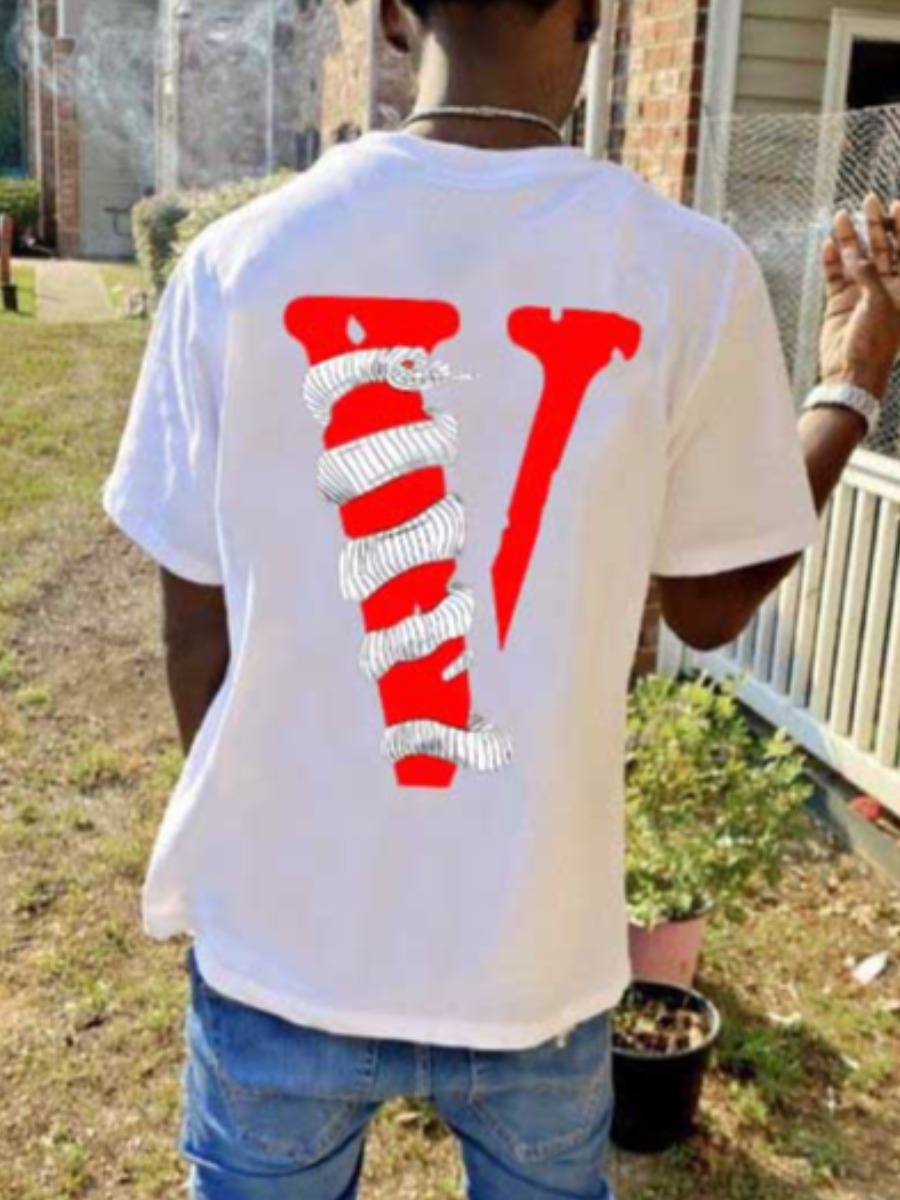 LW Men Snake Letter Print T-shirt