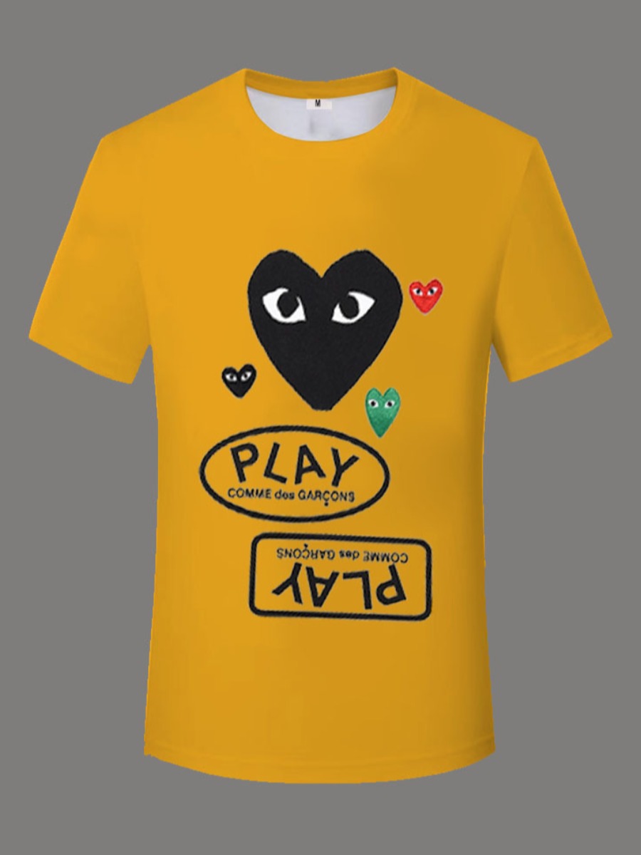 LW Men Eye Heart Letter Print T-shirt