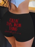 LW This Mom Thing Letter Print Shorts