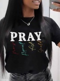 LW Pray Letter Print T-shirt