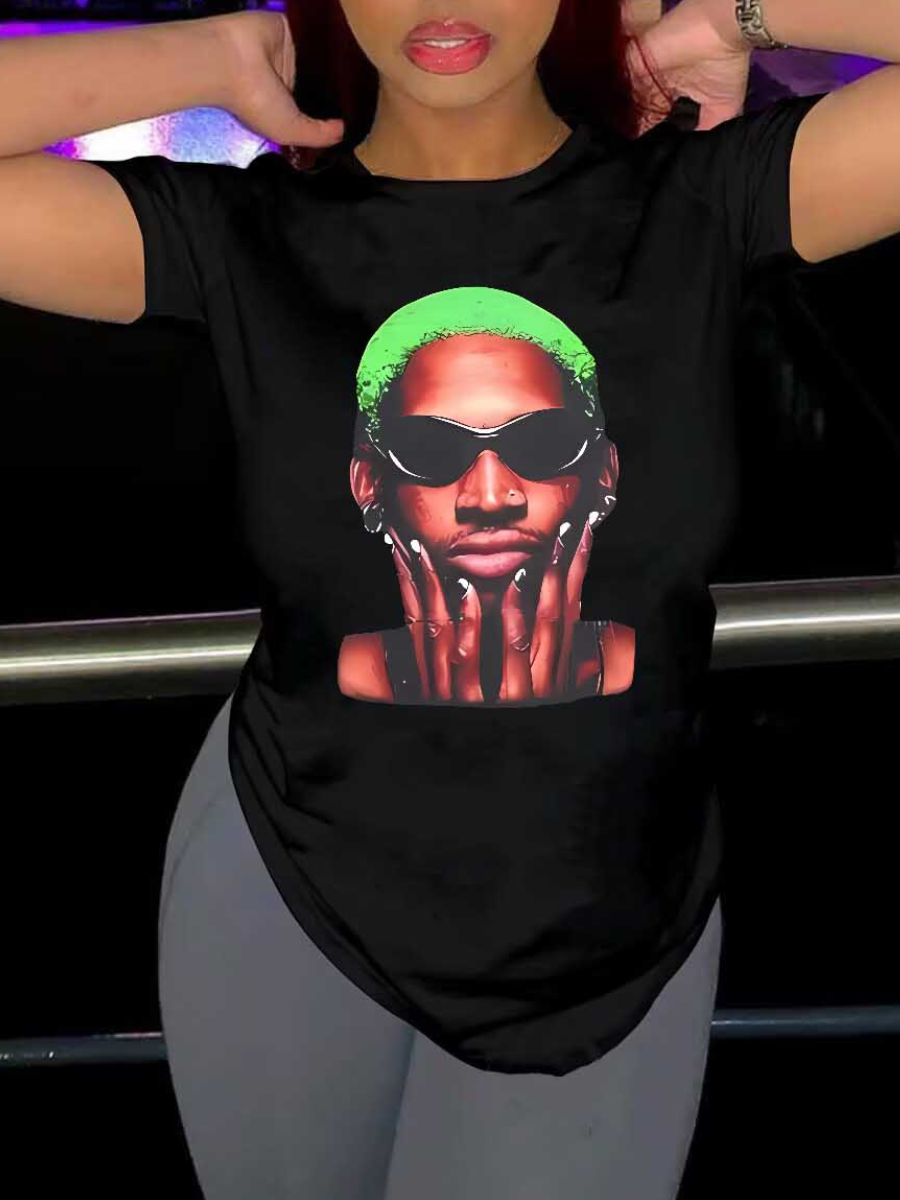 LW Graffiti Figure Print Tshirt Sale LovelyWholesale