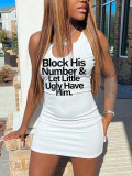 LW Block His Number Letter Print Bodycon Dress