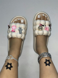 LW Rhinestone Decor Bubble Platform Slides