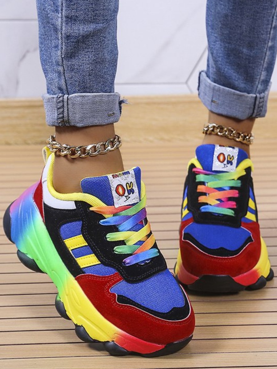LW Rainbow Print Sneakers