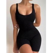 LW Rib Knit Square Neck Cami Skinny Romper