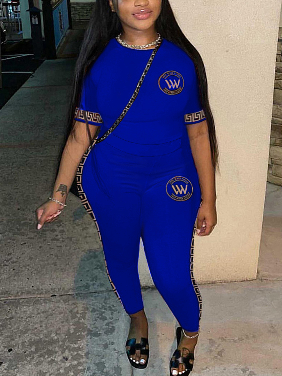 LW Plus Size Letter Print Skinny Pants Set