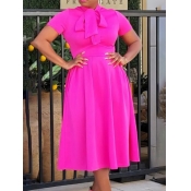 LW Plus Size Tie Neck A Line Dress