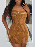 LW SXY Sequined See Through Prom Dress