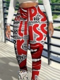 LW Plus Size Kiss Lip Letter Print Leggings