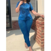 LW Plus Size Print Regular Pants Set